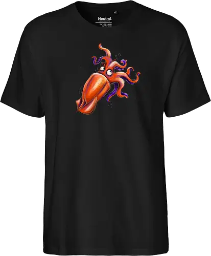 Calamaro unfrittiert - Monsta, Monster, Calamari, Meer, Fisch, Tintenfisch - Fairtrade T-Shirt
