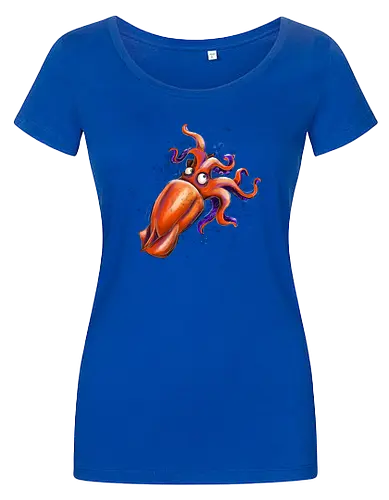 Calamaro unfrittiert - Monsta, Monster, Calamari, Meer, Fisch, Tintenfisch - Damen T-Shirt
