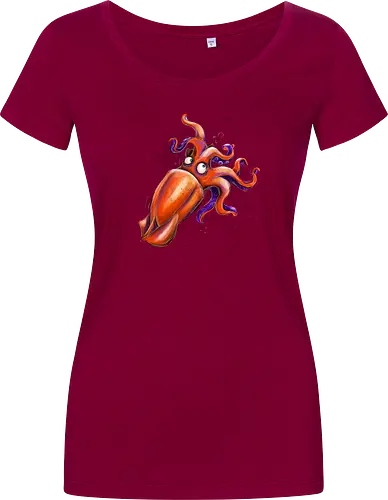 Calamaro unfrittiert - Monsta, Monster, Calamari, Meer, Fisch, Tintenfisch - Damen T-Shirt