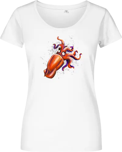 Calamaro unfrittiert - Monsta, Monster, Calamari, Meer, Fisch, Tintenfisch - Damen T-Shirt