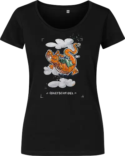 Quietschfidel. - Drache, Monsta, Monster, lustig, Cartoon - Damen T-Shirt
