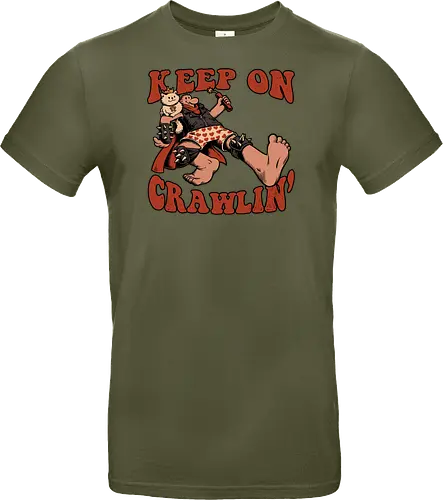 Keep on Crawlin' - Nerd, Geek, Fantasy, Adventure, Rpg, Litrpg, Book, Books, Bookworm, Science Fantasy, Science Fiction, Scifi, Cat, Pet, Donut, Funny, Post-apocalyptic, Apocalypse, Post Apocalyptic, Apocalyptic Cats, Postapocalypse, Post-apocalypse, Poster, Keep On - Standard T-Shirt
