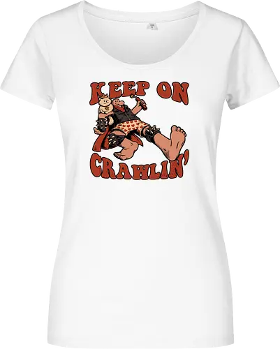 Keep on Crawlin' - Nerd, Geek, Fantasy, Adventure, Rpg, Litrpg, Book, Books, Bookworm, Science Fantasy, Science Fiction, Scifi, Cat, Pet, Donut, Funny, Post-apocalyptic, Apocalypse, Post Apocalyptic, Apocalyptic Cats, Postapocalypse, Post-apocalypse, Poster, Keep On - Damen T-Shirt