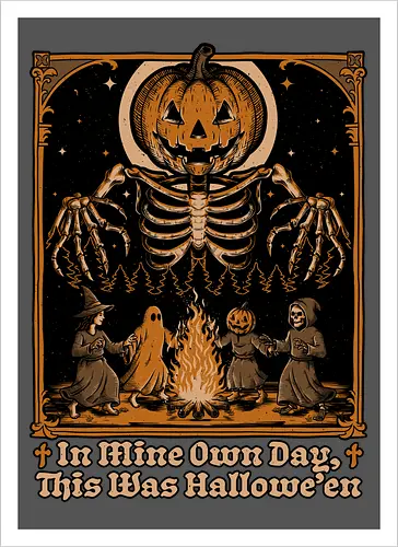 Halloween Medieval Dance - Halloween, Halloween Humor, Halloween Design, Halloween Art, Halloween Aesthetic, Halloween Pumpkin, Halloween Vibes, Spooky, Spooky Season, Creepy, Creepy Cute, Scary, Scary Art, Candy, Pumpkins, Pumpkin, Ghost, Jack-o-lantern, Jack O Lantern Design, Jack O Lantern, Witch, Skeleton, Skull, Forest, Dark, Night, Spirit, Dance, Dancing, Medieval - Kunstdruck