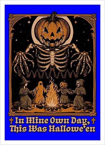 Halloween Medieval Dance - Halloween, Halloween Humor, Halloween Design, Halloween Art, Halloween Aesthetic, Halloween Pumpkin, Halloween Vibes, Spooky, Spooky Season, Creepy, Creepy Cute, Scary, Scary Art, Candy, Pumpkins, Pumpkin, Ghost, Jack-o-lantern, Jack O Lantern Design, Jack O Lantern, Witch, Skeleton, Skull, Forest, Dark, Night, Spirit, Dance, Dancing, Medieval - Kunstdruck