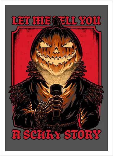 Halloween Pumpkin Scary Stories - Jack O Lantern Design, Jack O Lantern, Skeleton, Halloween, Halloween Design, Halloween Art, Halloween Aesthetic, Halloween Pumpkin, Halloween Vibes, Spooky, Spooky Season, Creepy, Creepy Cute, Scary, Scary Art, Pumpkins, Pumpkin, Ghost, Jack-o-lantern, Skull, Dark, Spirit, Stories, Horror, Horror Host, Horror Stories, Fright, Magical Creatures, Creature, Creatures, Scarecrow - Kunstdruck