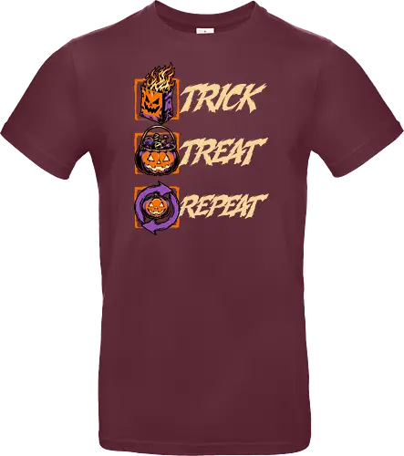 Halloween Trick Treat Repeat - Halloween, Halloween Humor, Halloween Design, Halloween Art, Halloween Aesthetic, Halloween Vibes, Funny Halloween, Halloween Pumpkin, Humor, Fun, Funny, Pumpkins, Pumpkin, Spooky Season, Spooky, Spooky Cute, Spooky Art, Spooky Vibes, Spooky Halloween, Spooky Humor, Creepy, Creepy Cute, Scary, Scary Cute, Candies, Candy, Jack O Lantern, Jack-o-lantern, Jack O Lantern Design, Fire, Bag, Trick Or Treat, Trick R Treat, Treats, Treat, Quote, Repeat - Standard T-Shirt