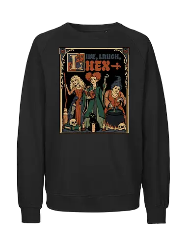 Medieval Witch Sisters - Medieval, Bewitched, Witches, Witchcraft, Witch, Sisters, Movies, Movie, 90s Movies, Old Movies, Classic Movies, Classic Movie, Horror, Horror Comedy, Comedy, Dark Fantasy, Fantasy, Adventure, Pumpkin, Ritual, Dark Ritual, Magic, Magical, Grimoire, Book, Broom, Broomstick, Cat, Black Cat, Potion, Skull, Skulls, Candle, Live Laugh Love, Laugh, Laughing, Quote, Brewing, Brewery, Halloween, Halloween Movie, Halloween Movies, Halloween Design, Halloween Art, Halloween Aesthetic, Halloween Vibes, Classic, Cult Classic - Fairtrade Sweatshirt
