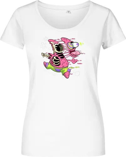 Freaky Stern - Psychedelische Chaos-Kreatur - freaky star, rosa kreatur, horror kunst, creepy cartoon, skelett kunst, body horror, patrick star, seltsame kreatur, dark cartoon, surreal art, Sponge, patrick horror, patrick freaky, patrick star fan art, spongebob horror, cartoon horror, creepy art, horror cartoon, skeleton art, seltsamer charakter, geek art, body horror, dark art, surreal art, creepy cartoon, patrick star art, geek art, pop culture, weird art, psychedelic art, creepy art, monster design, horror cartoon - Damen T-Shirt