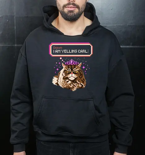 Donut I AM YELLING CARL - Donut, I AM YELLING CARL, dungeon crawler carl - Cropped Hoodie