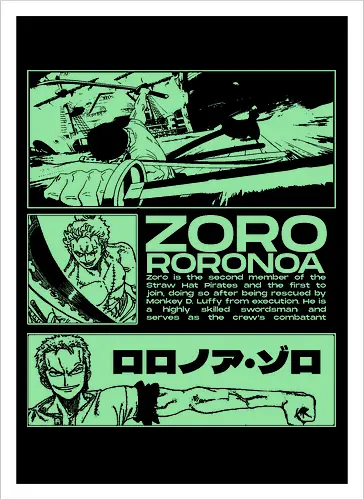 Zoro Roronoa - Straw Hat Pirates Swordman - one, piece, zoro, roronoa, anime, anime gift, jjk, pirate - Kunstdruck