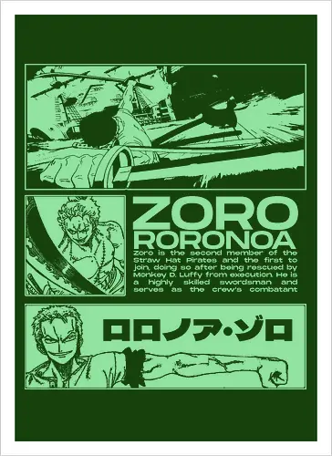 Zoro Roronoa - Straw Hat Pirates Swordman - one, piece, zoro, roronoa, anime, anime gift, jjk, pirate - Kunstdruck