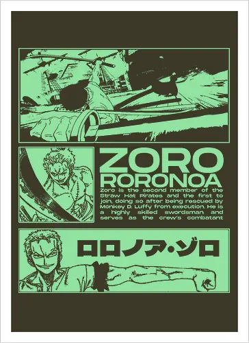 Zoro Roronoa - Straw Hat Pirates Swordman - one, piece, zoro, roronoa, anime, anime gift, jjk, pirate - Kunstdruck