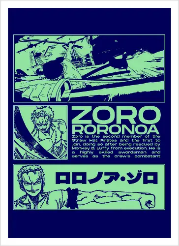 Zoro Roronoa - Straw Hat Pirates Swordman - one, piece, zoro, roronoa, anime, anime gift, jjk, pirate - Kunstdruck