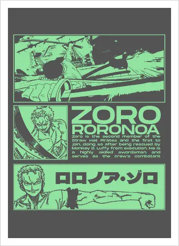 Zoro Roronoa - Straw Hat Pirates Swordman - one, piece, zoro, roronoa, anime, anime gift, jjk, pirate - Kunstdruck