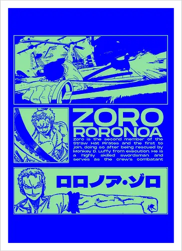 Zoro Roronoa - Straw Hat Pirates Swordman - one, piece, zoro, roronoa, anime, anime gift, jjk, pirate - Kunstdruck