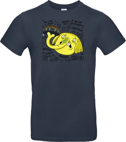 Eine Fliege hat meinen Apfelkuchen berührt – Cartoon - Cartoon, Tree Trunks, Apfelkuchen, Cartoon-Figur, gelber Elefant, schockierter Gesichtsausdruck, Land Ooo, Kuchen, Zeichentrickserie, verzweifeltes Gesicht - Standard T-Shirt