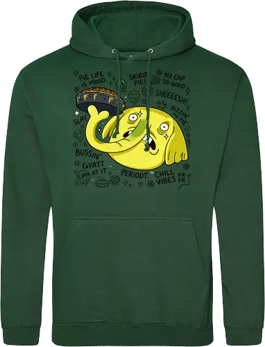 Eine Fliege hat meinen Apfelkuchen berührt – Cartoon - Cartoon, Tree Trunks, Apfelkuchen, Cartoon-Figur, gelber Elefant, schockierter Gesichtsausdruck, Land Ooo, Kuchen, Zeichentrickserie, verzweifeltes Gesicht - Standard Hoodie