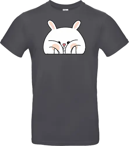 Meme mit dem verwöhnten Kaninchen und den dicken Backen - Weiß, Tier, Tiere, Aufkleber, Meme, Rosa, Gefällt mir, Kaninchen, Niedlich, Groß, Hase, Spielen, Fanart, Wangen, Zwinkern - Standard T-Shirt