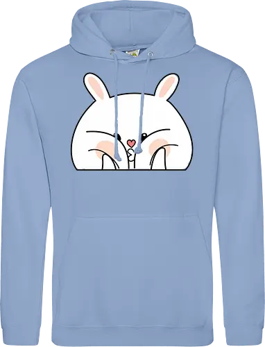 Meme mit dem verwöhnten Kaninchen und den dicken Backen - Weiß, Tier, Tiere, Aufkleber, Meme, Rosa, Gefällt mir, Kaninchen, Niedlich, Groß, Hase, Spielen, Fanart, Wangen, Zwinkern - Standard Hoodie