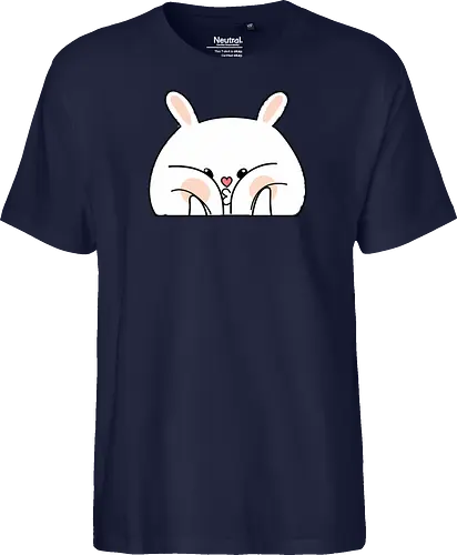 Meme mit dem verwöhnten Kaninchen und den dicken Backen - Weiß, Tier, Tiere, Aufkleber, Meme, Rosa, Gefällt mir, Kaninchen, Niedlich, Groß, Hase, Spielen, Fanart, Wangen, Zwinkern - Fairtrade T-Shirt