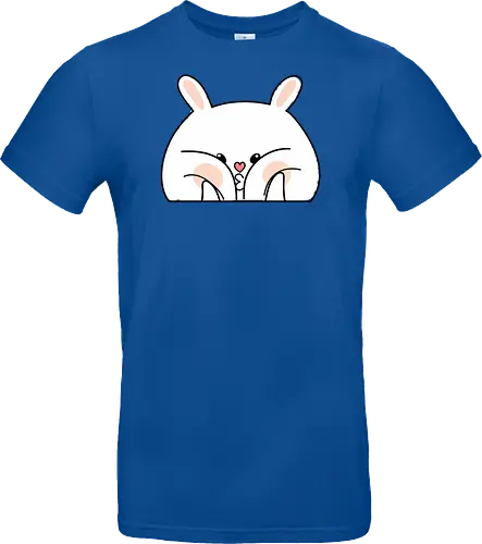Meme mit dem verwöhnten Kaninchen und den dicken Backen - Weiß, Tier, Tiere, Aufkleber, Meme, Rosa, Gefällt mir, Kaninchen, Niedlich, Groß, Hase, Spielen, Fanart, Wangen, Zwinkern - Standard T-Shirt