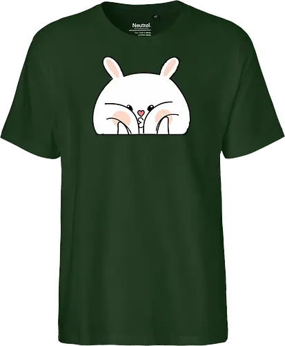 Meme mit dem verwöhnten Kaninchen und den dicken Backen - Weiß, Tier, Tiere, Aufkleber, Meme, Rosa, Gefällt mir, Kaninchen, Niedlich, Groß, Hase, Spielen, Fanart, Wangen, Zwinkern - Fairtrade T-Shirt