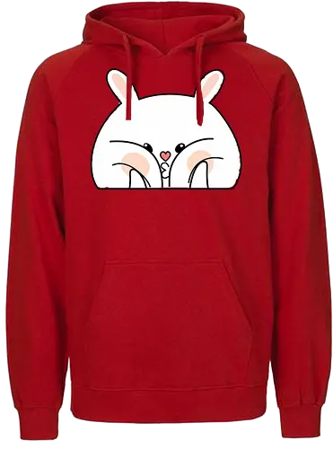 Meme mit dem verwöhnten Kaninchen und den dicken Backen - Weiß, Tier, Tiere, Aufkleber, Meme, Rosa, Gefällt mir, Kaninchen, Niedlich, Groß, Hase, Spielen, Fanart, Wangen, Zwinkern - Fairtrade Hoodie