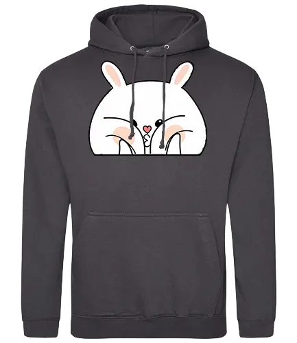 Meme mit dem verwöhnten Kaninchen und den dicken Backen - Weiß, Tier, Tiere, Aufkleber, Meme, Rosa, Gefällt mir, Kaninchen, Niedlich, Groß, Hase, Spielen, Fanart, Wangen, Zwinkern - Standard Hoodie