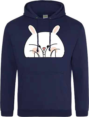 Meme mit dem verwöhnten Kaninchen und den dicken Backen - Weiß, Tier, Tiere, Aufkleber, Meme, Rosa, Gefällt mir, Kaninchen, Niedlich, Groß, Hase, Spielen, Fanart, Wangen, Zwinkern - Standard Hoodie