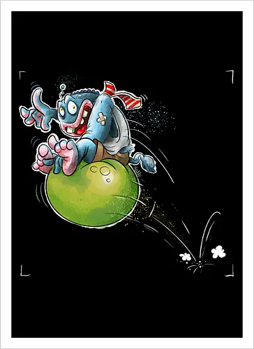 Hüpfball. - Monster, Monsta, Hüpfball - Kunstdruck