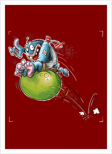 Hüpfball. - Monster, Monsta, Hüpfball - Kunstdruck