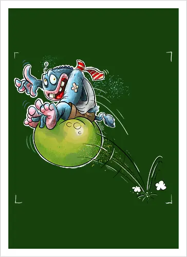 Hüpfball. - Monster, Monsta, Hüpfball - Kunstdruck