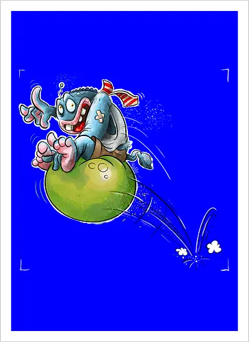 Hüpfball. - Monster, Monsta, Hüpfball - Kunstdruck