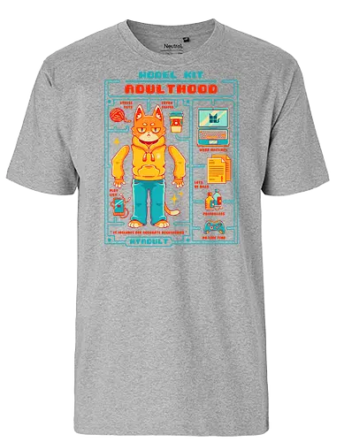 MODEL KIT: ADULTHOOD - model kit, millennials, retro, vintage, gamer, adulthood - Fairtrade T-Shirt