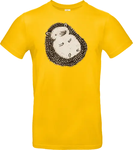 Molligem Igel Liegend Bauch Oben Lächelnd Sepia Kunst - molliger Bauch oben Igel, Igel auf dem Rücken liegend süß, Sepia Igel Illustration, künstlerische Skizze glücklicher Igel, molliger lächelnder Igel, faules Tier Kunst, detaillierte Stacheln beige braun, entspannter Tier Druck, Igel Liebhaber Geschenk, süßes Igel Shirt, Igel kurze Beine, strukturierte Bleistift Tier Kunst, zufriedener ruhender Igel, süßes Tier Bauch, lustiges süßes entspanntes Tier - Standard T-Shirt