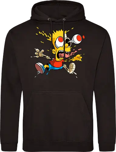 Freaky Junge - Kreatur des Chaos - freaky boy, gelbe kreatur, horror kunst, creepy cartoon, skelett kunst, body horror, seltsame kreatur, dark cartoon, surreal art, creepy art, monster design, horror cartoon, seltsamer charakter, schwarzer humor, geek art - Standard Hoodie