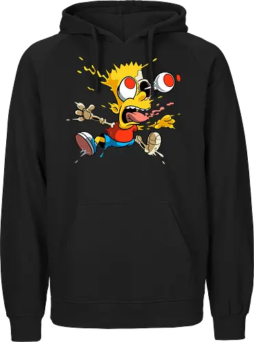 Freaky Junge - Kreatur des Chaos - freaky boy, gelbe kreatur, horror kunst, creepy cartoon, skelett kunst, body horror, seltsame kreatur, dark cartoon, surreal art, creepy art, monster design, horror cartoon, seltsamer charakter, schwarzer humor, geek art - Fairtrade Hoodie