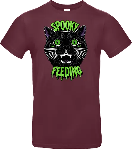 Spooky But Make It Feeding – Lustige Halloween Katze - Halloween, Katze, schwarze Katze, Spooky, lustig, Füttern, Katzenhumor, grün, Kürbis, Fledermaus, Grusel, Gothic, Herbst, Katzenfan, Halloween Katze - Standard T-Shirt