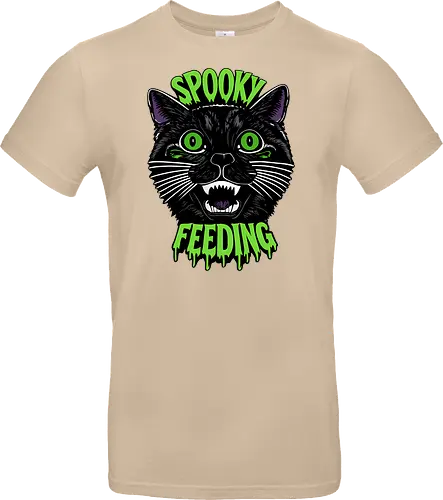 Spooky But Make It Feeding – Lustige Halloween Katze - Halloween, Katze, schwarze Katze, Spooky, lustig, Füttern, Katzenhumor, grün, Kürbis, Fledermaus, Grusel, Gothic, Herbst, Katzenfan, Halloween Katze - Standard T-Shirt