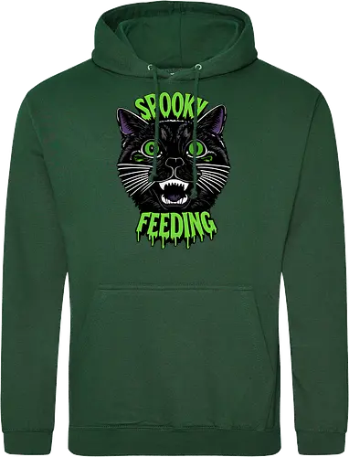 Spooky But Make It Feeding – Lustige Halloween Katze - Halloween, Katze, schwarze Katze, Spooky, lustig, Füttern, Katzenhumor, grün, Kürbis, Fledermaus, Grusel, Gothic, Herbst, Katzenfan, Halloween Katze - Standard Hoodie