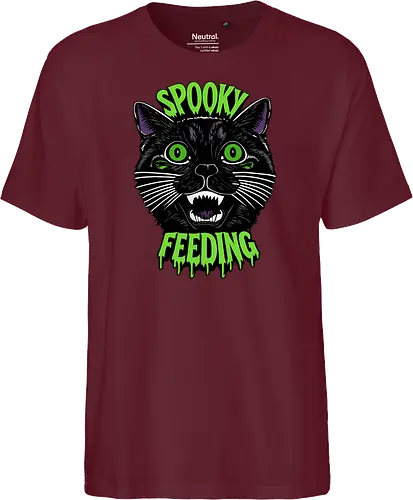 Spooky But Make It Feeding – Lustige Halloween Katze - Halloween, Katze, schwarze Katze, Spooky, lustig, Füttern, Katzenhumor, grün, Kürbis, Fledermaus, Grusel, Gothic, Herbst, Katzenfan, Halloween Katze - Fairtrade T-Shirt