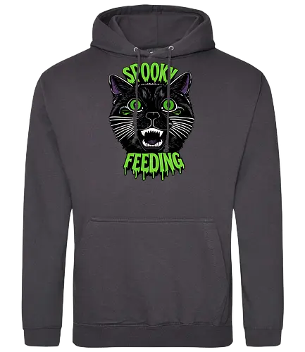 Spooky But Make It Feeding – Lustige Halloween Katze - Halloween, Katze, schwarze Katze, Spooky, lustig, Füttern, Katzenhumor, grün, Kürbis, Fledermaus, Grusel, Gothic, Herbst, Katzenfan, Halloween Katze - Standard Hoodie