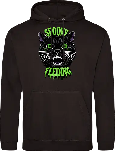 Spooky But Make It Feeding – Lustige Halloween Katze - Halloween, Katze, schwarze Katze, Spooky, lustig, Füttern, Katzenhumor, grün, Kürbis, Fledermaus, Grusel, Gothic, Herbst, Katzenfan, Halloween Katze - Standard Hoodie