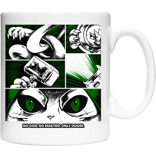return of catvengers  - cat, meow, kitty, fun, avenger, drdoom, doomsday, cartoon, fantastic, hoomanlover, catlover - Keramiktasse