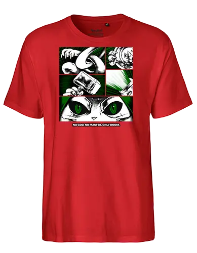 return of catvengers  - cat, meow, kitty, fun, avenger, drdoom, doomsday, cartoon, fantastic, hoomanlover, catlover - Fairtrade T-Shirt