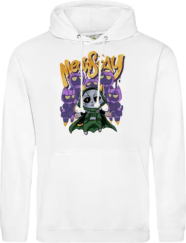 meowsday is coming - cat, meow, kitty, fun, avenger, drdoom, doomsday, cartoon, fantastic, hoomanlover, catlover, sentinel, superhero, villain - Standard Hoodie