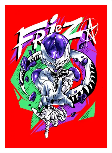broken violet alien  - Dragon, frieza, villain, streetwear, artwear, cool, songoku - Kunstdruck