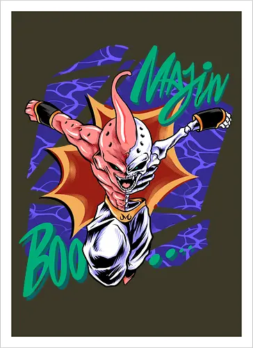 candy monster act  - majinbuu, kidsbuu, villain, skeleton, skull, streetwear, artwear, cool - Kunstdruck