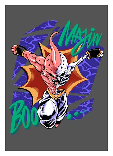 candy monster act  - majinbuu, kidsbuu, villain, skeleton, skull, streetwear, artwear, cool - Kunstdruck